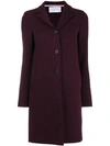 Harris Wharf London Single Breasted Flared Coat In Bordeaux