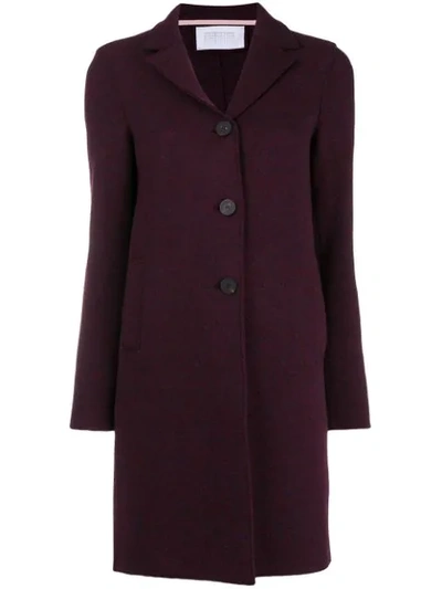 Harris Wharf London Single Breasted Flared Coat In Red