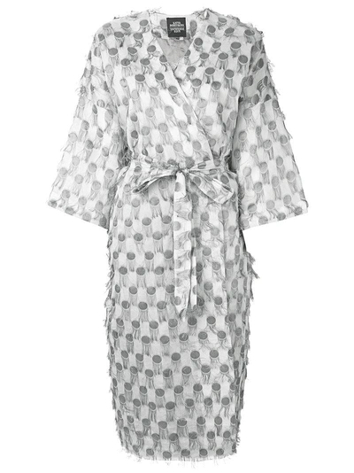 Katya Dobryakova Textured Wrap Dress In Grey