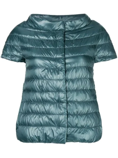 Herno Short Sleeve Puffer Jacket In Green