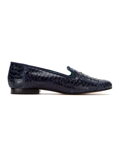Blue Bird Shoes Perforated Suede Loafer In Blue