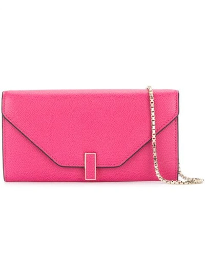 Valextra Iside Continental Chained Wallet In Pink