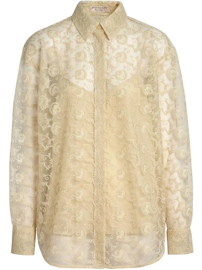 Burberry Floral Lace Shirt - Yellow