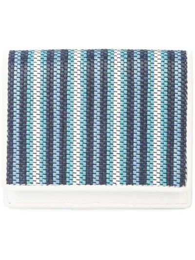 Diane Von Furstenberg Dvf  Woven Stripe Card Holder - Blue