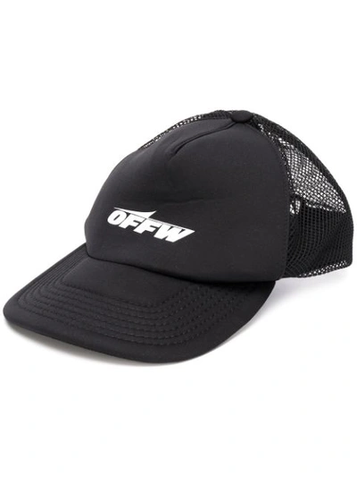 Off-white Wing Off Trucker Hat In Black