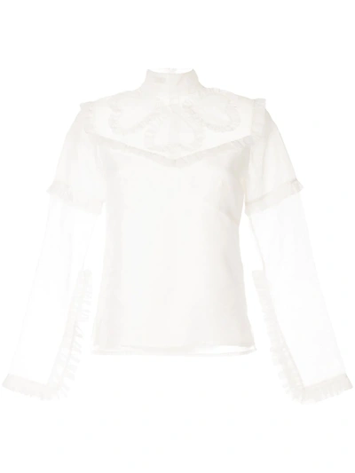 Macgraw Queen Of Hearts Blouse In White
