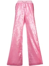 Alberta Ferretti Side Stripe Sequin Palazzo Trousers In Pink