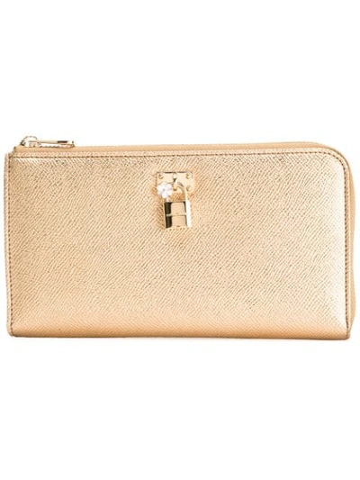 Dolce & Gabbana Padlock Zip-around Wallet - Metallic