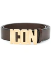 Dsquared2 Icon Logo Buckle Belt In Brown
