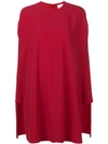 Sara Battaglia Red Flared Cape Dress