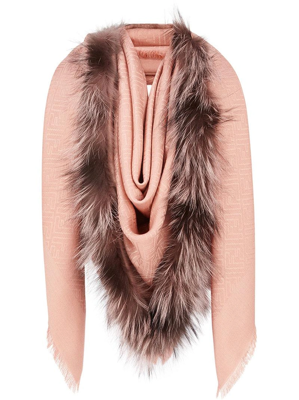 Faux Fur Fendi Fur Trimmed Shawl Fendi Touch Of Fur Shawl Pink In