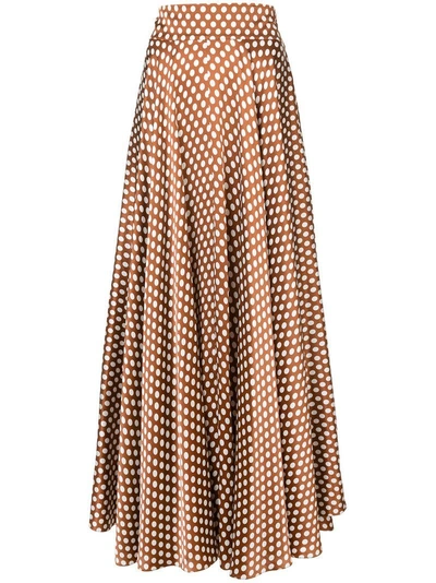 Diane Von Furstenberg Dvf  High Waisted Long Skirt - Brown