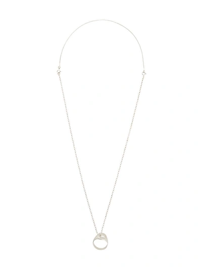 Maison Margiela Ring Pendant Necklace In Metallic