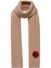 Fendi Ff Patch Scarf In Brown