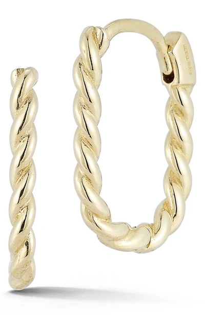 Ember Fine Jewelry Twist Oval Hoop Earrings In Gold