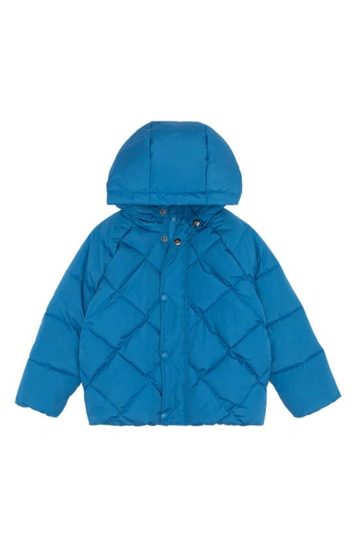 Miles The Label Kids' Hooded Quilted Recycled Polyester Jacket In 602 Dark Blue