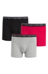 Calvin Klein 3-pack Stretch Cotton Boxer Briefs In Jtl Empower/ Grey