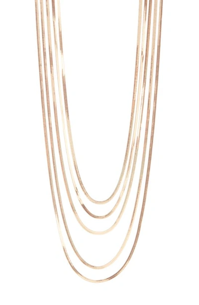 Tasha Five-row Layered Snake Chain Layered Necklace In Gold