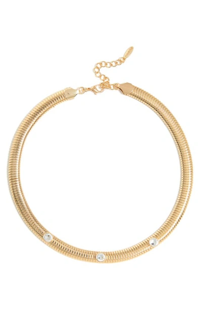 Tasha Crystal Omega Chain Collar Necklace In Gold