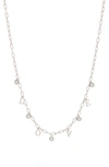Nadri Love Shaky Station Necklace In Rhodium/silver
