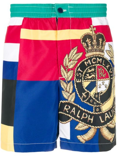 Polo Ralph Lauren Classic Crest Printed Swimming Shorts In Multicolour