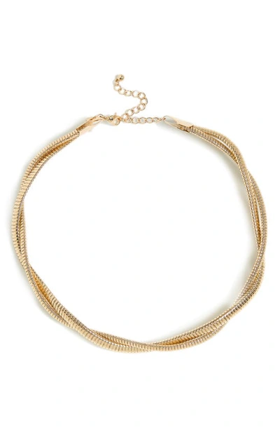 Tasha Twisted Double Chain Necklace In Gold