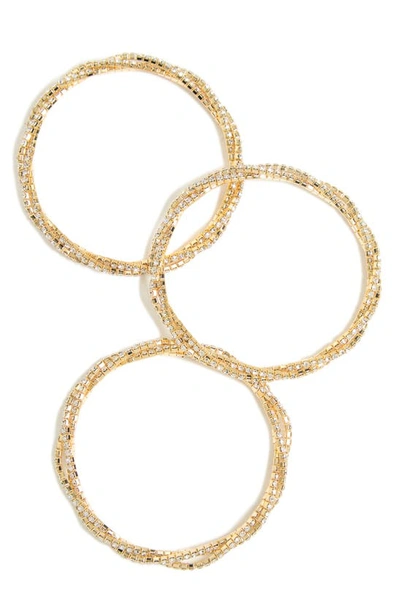 Tasha Crystal Twist 3-piece Stretch Bracelet Set In Gold