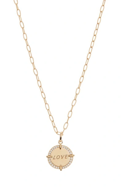 Nadri Love Medallion Pendant Necklace In Gold