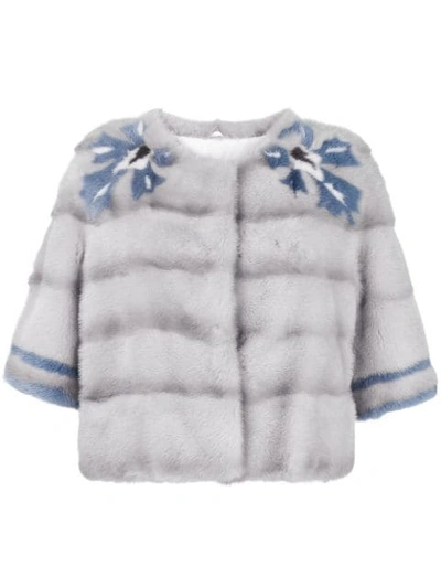 Simonetta Ravizza Mink Fur Short Jacket In Grey