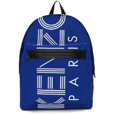 Kenzo Blue Logo Backpack In 74 Blue