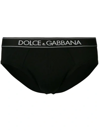 Dolce & Gabbana Branded Briefs In Black