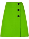 Victoria Victoria Beckham Side Button Skirt In Green