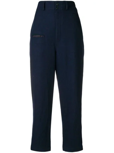 Y's Straight-leg Tailored Trousers In Blue