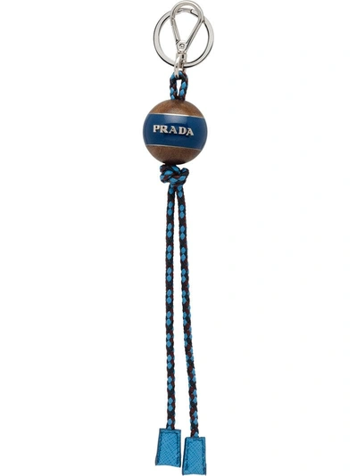 Prada Logo Bead Keyring - Blue