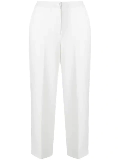 Blugirl Cropped Wide-legged Trousers - White