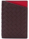 Bottega Veneta Dark Barolo/china Red Intrecciato Nappa Card Case