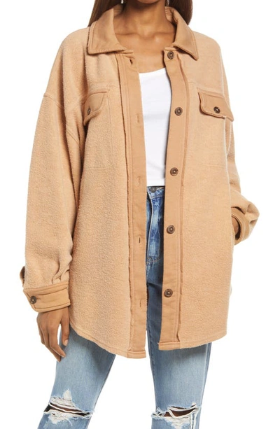 Free People We The Free Ruby Fleece Shirt Jacket In Farther Shores