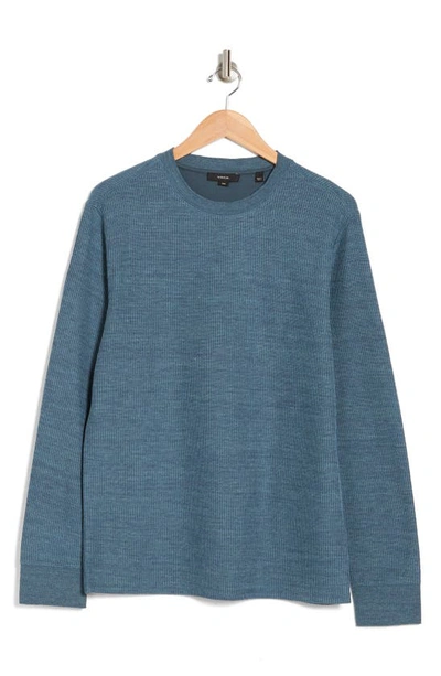 Vince Thermal Long Sleeve T-shirt In Heather Desert Leaf/desert