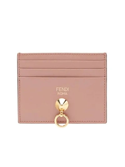 Fendi Flat Card Holder In Pink