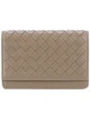 Bottega Veneta Woven Bi-fold Wallet In Brown