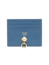 Fendi Flat Card Holder In Blue