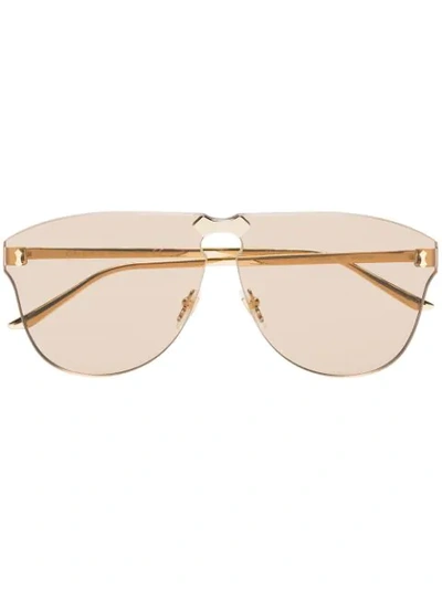 Gucci Eyewear Gold Aviator-frame Rimless Sunglasses - Metallic