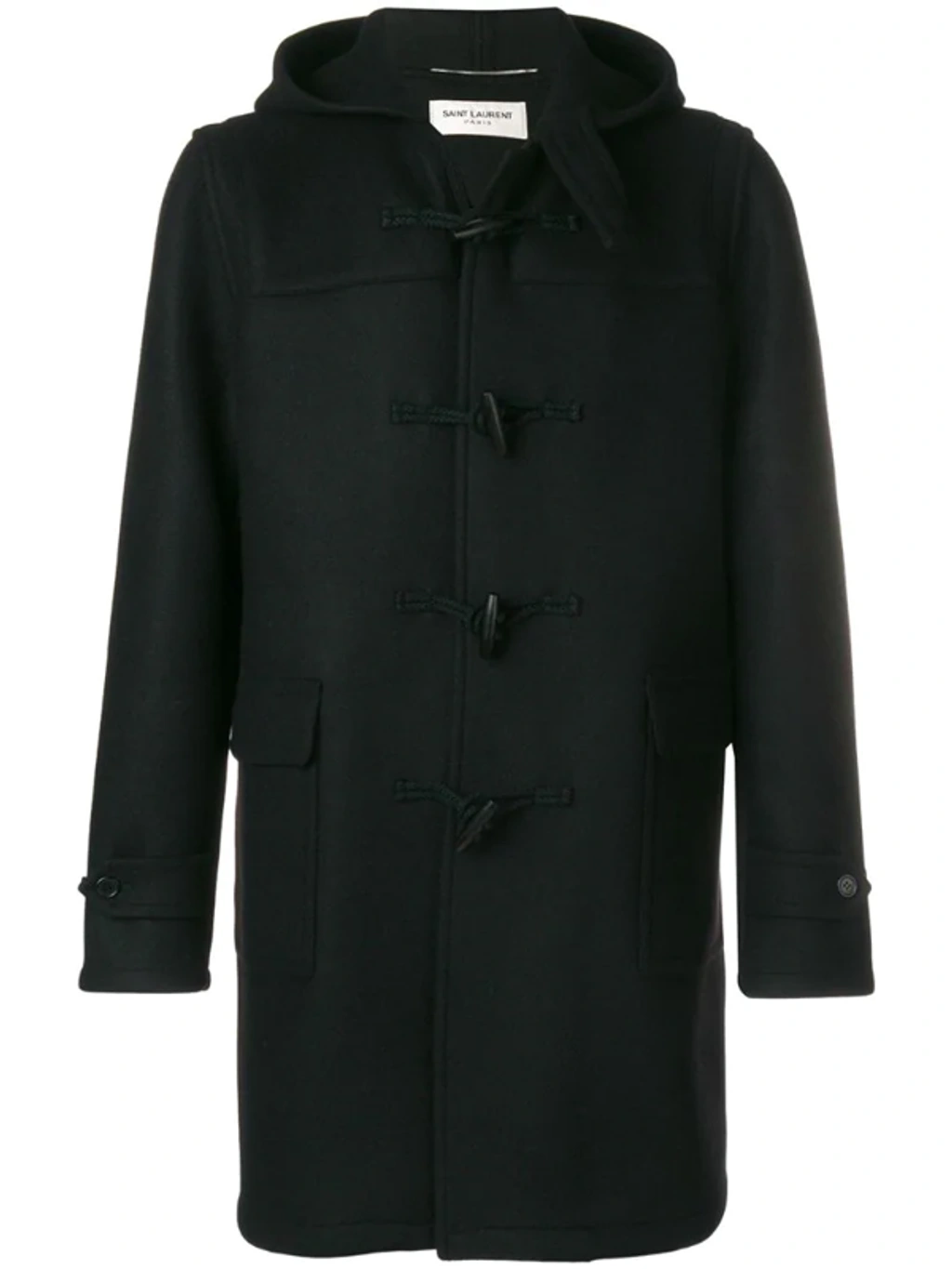 Saint Laurent Classic Duffle Coat In Black | ModeSens