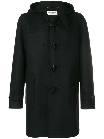 Saint Laurent Classic Duffle Coat In Black