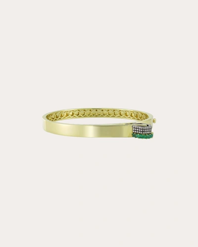Type Jewelry Women's Camille 14k Gold Emerald And Diamond Bangle In Green