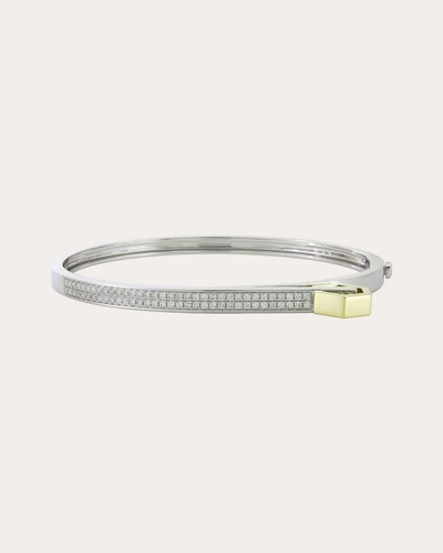 Type Jewelry Women's 14k Gold Diamond Bangle In Silver