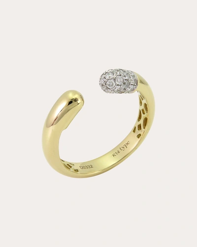 Type Jewelry Women's Tube 14k Gold Diamond Ring In Silver