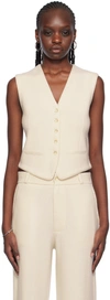 Guest In Residence Tailored Cashmere Vest In White