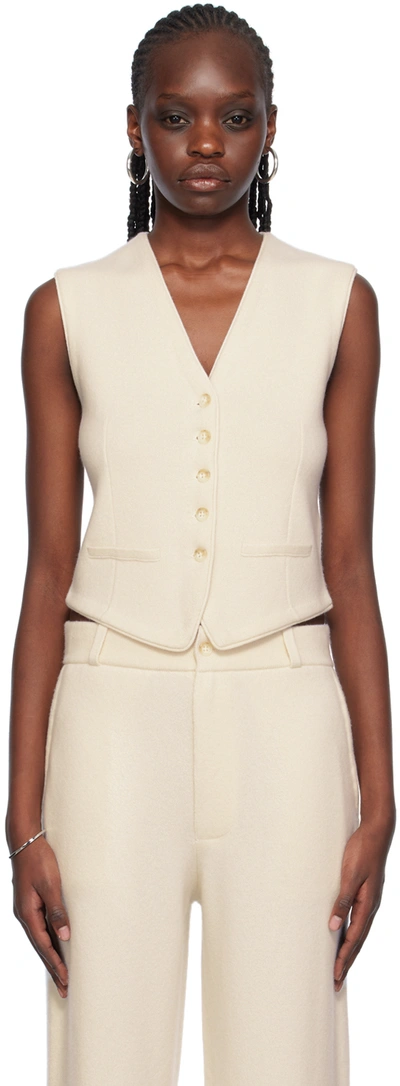 Guest In Residence Tailored Cashmere Vest In Cream