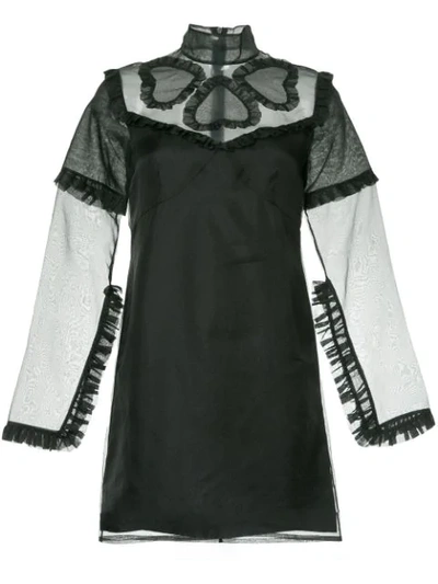 Macgraw Queen Of Hearts Silk Dress In Black